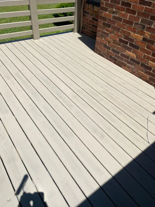 Deck boards finished in an opaque gray-taupe stain, Belle Meade, TN
