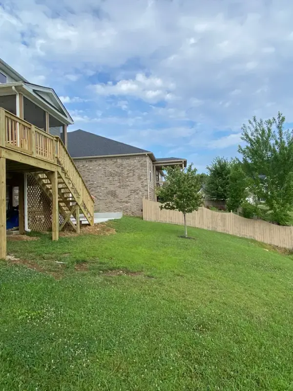 Bare-wood stair and deck framing before finishing, Bellevue, TN