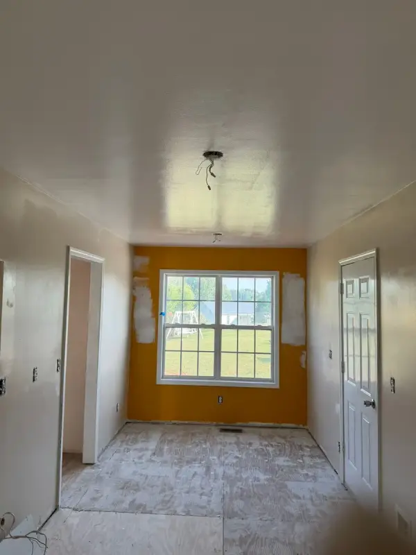Marigold end wall with patch spots, long room, Pleasant View, TN