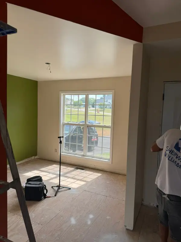 Olive green accent wall seen through a doorway, Pleasant View, TN