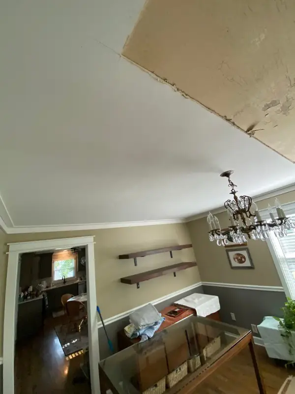 Opened ceiling section above a dining room, Fairview, TN