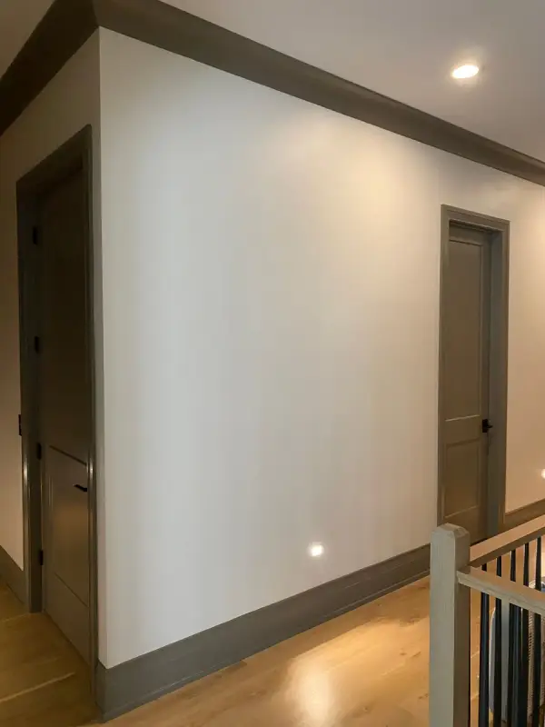 Dark greige doors and trim against white walls, Belle Meade, TN