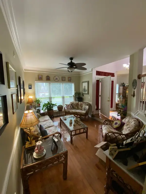 Sitting room with white crown and chair rail, Brentwood, TN