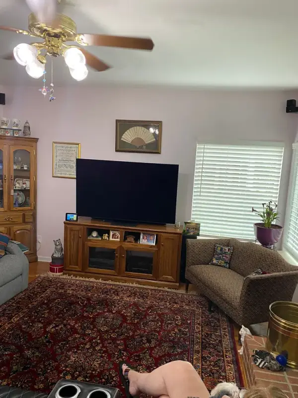 Family room with pale walls and white trim, Brentwood, TN