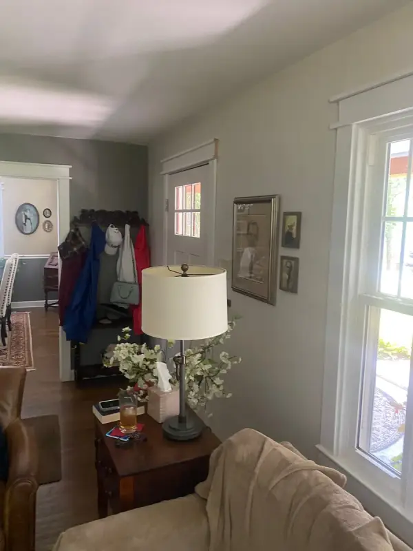 White window trim and tan walls in a front room, Fairview, TN