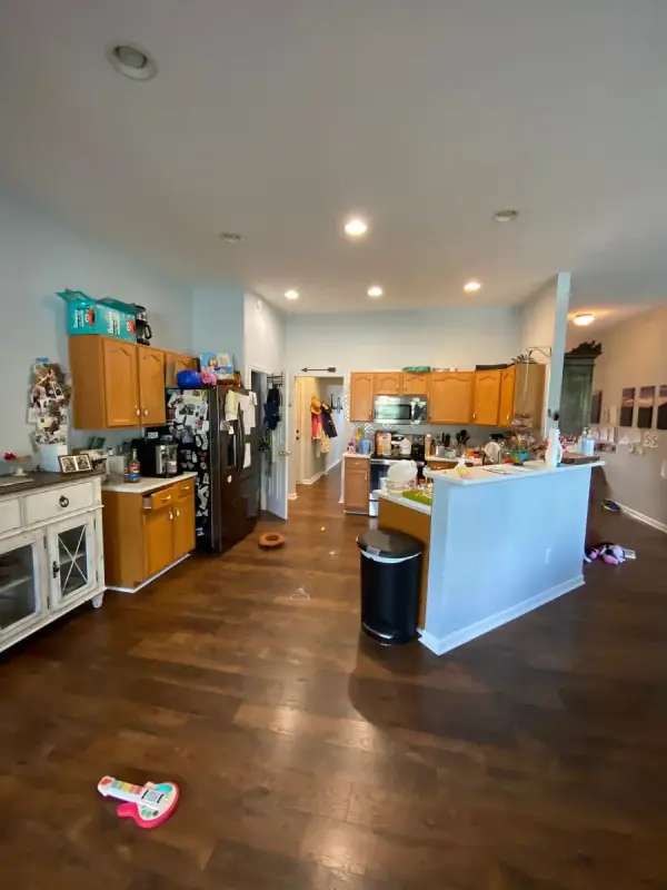 Kitchen and hall with light gray walls, Bellevue, TN