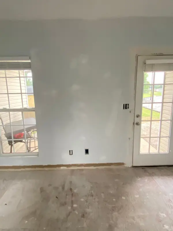 White-primed wall beside a glass door, Pleasant View, TN