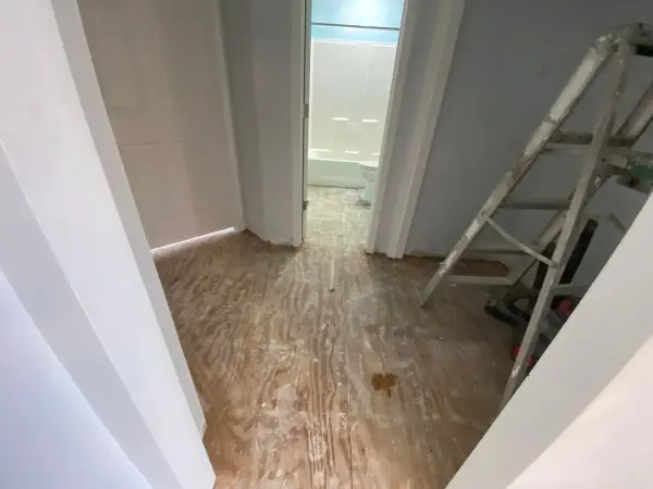 Hallway with a ladder and white walls, Pleasant View, TN