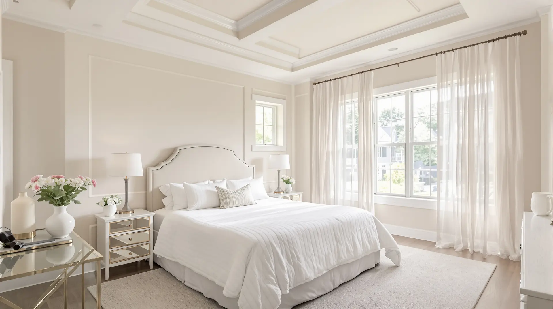 Serene master bedroom with fresh paint in a Franklin, Tennessee home by Alan Robinson Painting