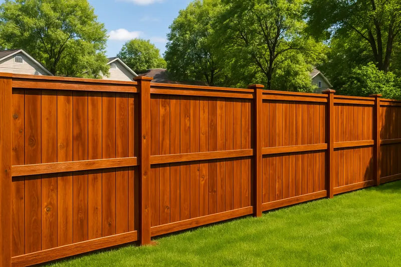 Cedar fence with fresh stain and sealant — Nashville fence staining