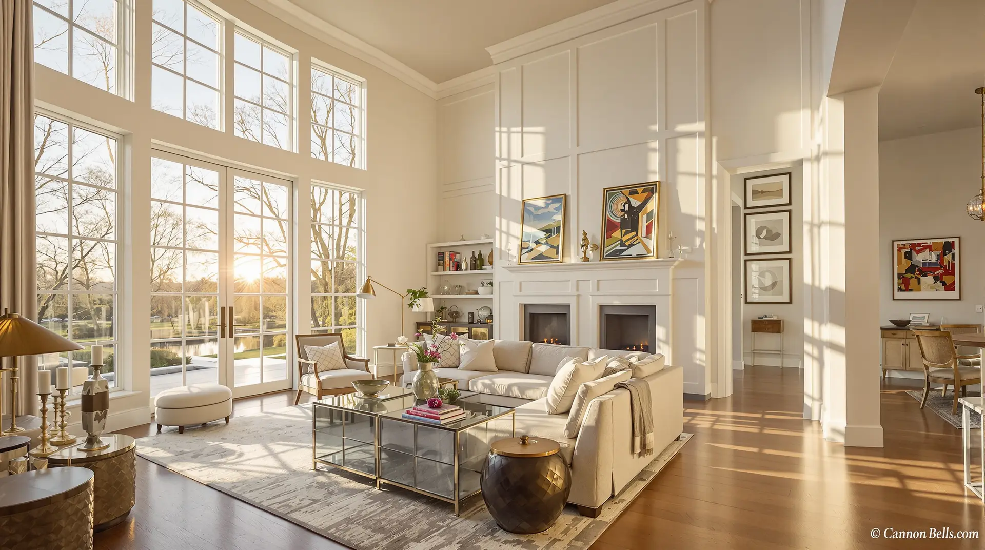 Luxurious Nashville master bedroom with coffered ceiling, designer lighting, and flawless paint by Alan Robinson Painting