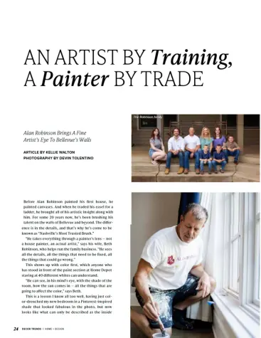 Opening page of the Bellevue City Lifestyle feature "An Artist by Training, a Painter by Trade", September 2026